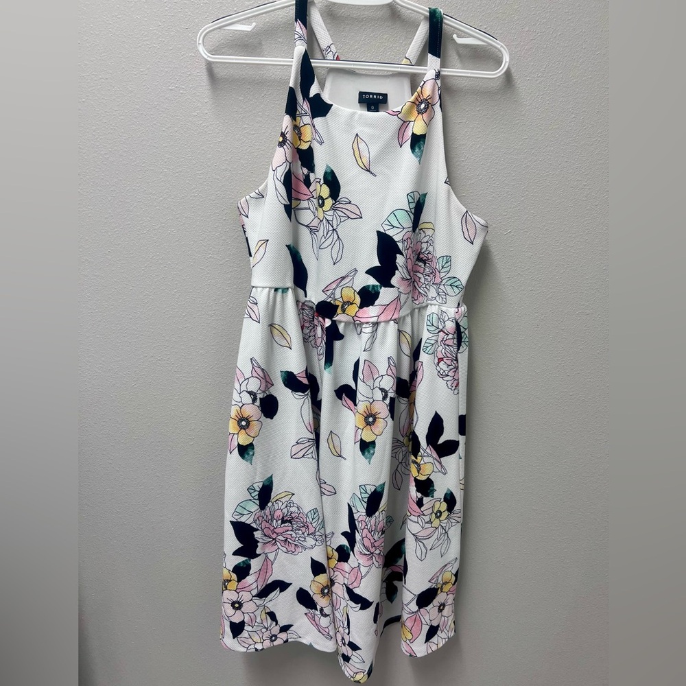 Torrid Halter Floral Skater Dress Size 0